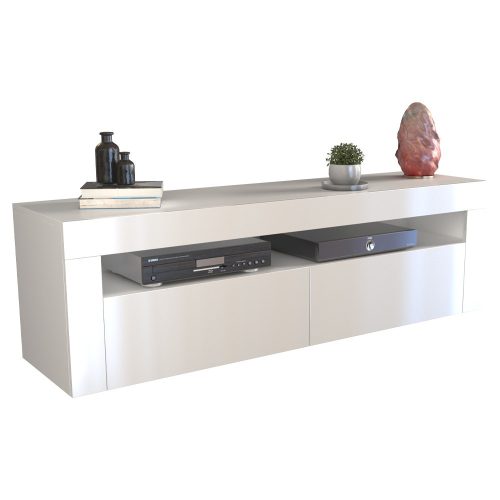 Thirassia RTV DEKO140 2D TV stalak, 140x45x40 cm, sjajno bijeli