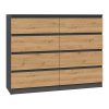 Riano MIX M8 140-ladica ormar, 138x97x40 cm, antracit-hrast