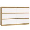 Shandro M6 120 komoda, 120x75x30 cm, hrast-bijela 
