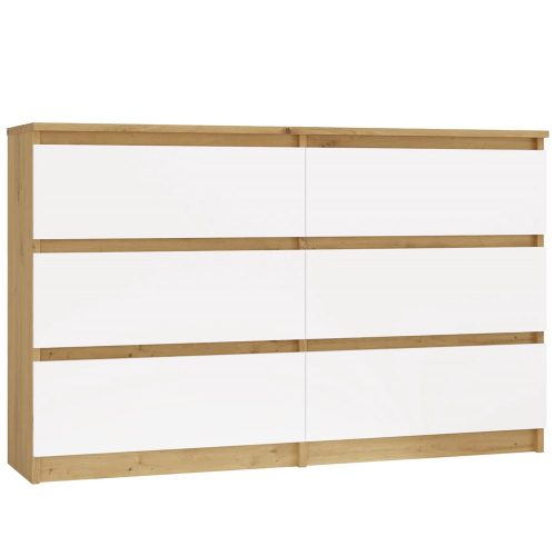 Shandro M6 120 komoda, 120x75x30 cm, hrast-bijela 