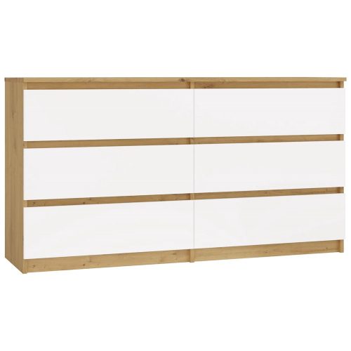 Shandro M6 140 komoda, 138x75x40 cm, hrast-bijela 