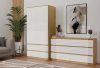 Shandro M6 140 komoda, 138x75x40 cm, hrast-bijela 