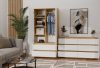 Shandro M6 140 komoda, 138x75x40 cm, hrast-bijela 