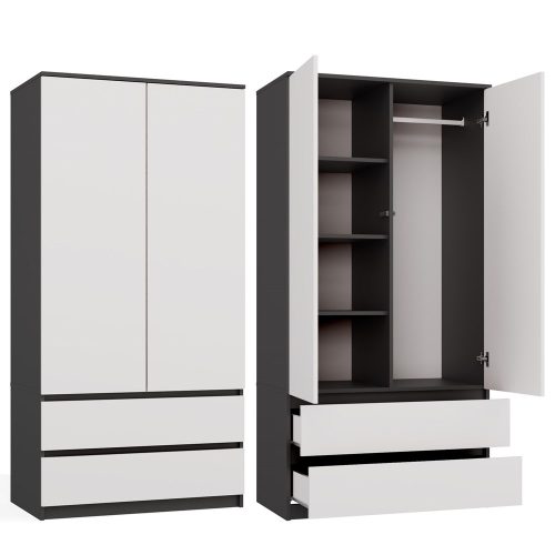 Rialto SS-90 ormar, 90x180x50 cm, antracit-bijela 