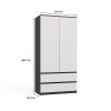 Rialto SS-90 ormar, 90x180x50 cm, antracit-bijela 