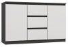 Rialto 2D3S komoda, 120x75x40 cm, antracit-bijela 