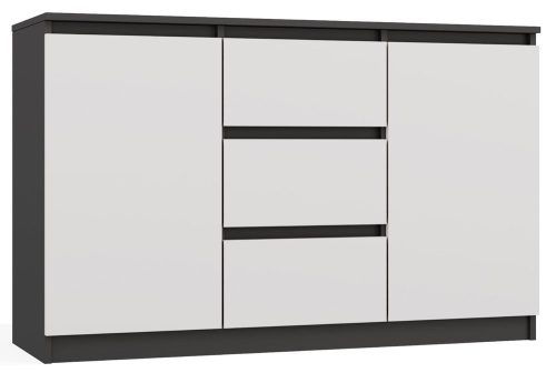 Rialto 2D3S komoda, 120x75x40 cm, antracit-bijela 