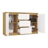 Shandro 2D3S komoda, 120x75x40 cm, hrast-bijela 