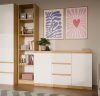 Shandro 2D3S komoda, 120x75x40 cm, hrast-bijela 