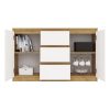 Shandro 2D3S komoda, 120x75x40 cm, hrast-bijela 