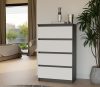 Rialto M4 komoda, 120x97x40 cm, antracit-bijela 