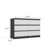 Rialto M6 120 komoda, 120x75x30 cm, antracit-bijela 
