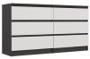 Rialto M6 140 komoda, 138x75x40 cm, antracit-bijela 
