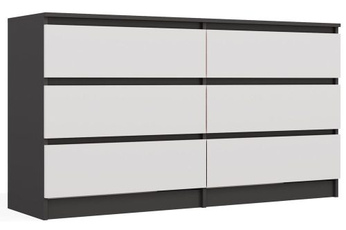 Rialto M6 140 komoda, 138x75x40 cm, antracit-bijela 