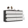 Rialto M6 140 komoda, 138x75x40 cm, antracit-bijela 