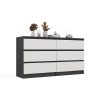 Rialto M6 140 komoda, 138x75x40 cm, antracit-bijela 