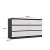 Rialto M6 140 komoda, 138x75x40 cm, antracit-bijela 