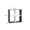 Rialto Malax 2x2 polica, 74x75x30 cm, antracit-bijela 