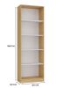 Shandro R60 regal, 60x182x30 cm, hrast-bijela 