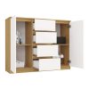 Shandro 2D4S komoda, 120x97x40 cm, hrast-bijela 