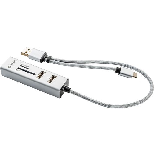 Yenkee YHC 103 SR USB 2.0 i USB C OTG čvorište i čitač kartica